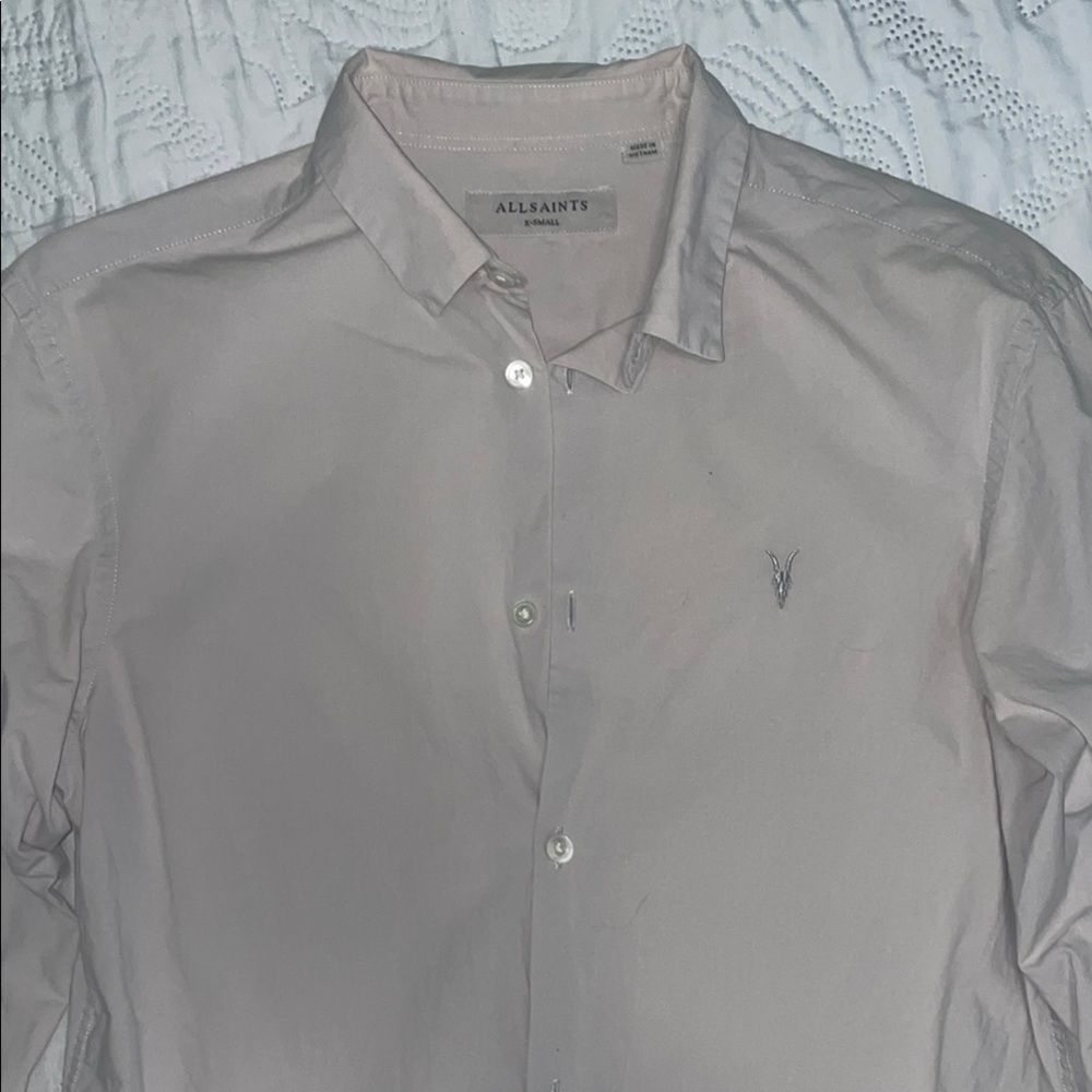 All Saints Gray Casual Button Down Shirt